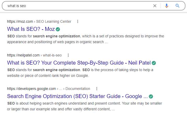 wat is seo zoekresultaat